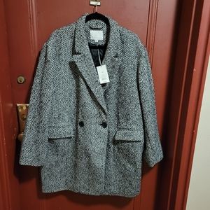 A NEW DAY WOMEN'S BLACK & WHITE TOP OVER COAT SIZE XXL